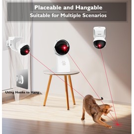 Goopow Interactive Laser Pointer Cat Toys for Indoor Cats,Cat Laser Toy Automatic for Bored Indoor Adult Cats/Kittens/Dogs,USB Rechargeable,3 Speed modes(Gray)