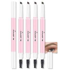 Kaely 5Pcs Waterproof Eyebrow Pencil, Longwearing Eye Brow Pencils for Women Makeup, Mechanical Eyebrow Pen with Spoolie Brush, lapiz de cejas a prueba de agua, 04 Light Brown