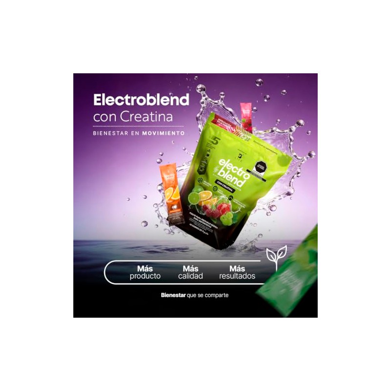 B Life Electrolitos con Creatina con 45 Sobres 5 Sabores