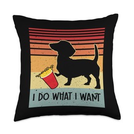 Long Haired Dapple Dachshund Gifts For Women Cute Wiener Dog Mom Doxie Weenie-Dackel & Dachshund Women Throw Pillow, 18x18, Multicolor
