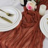 LuxeLouise 2 Packs Cheesecloth Table Runner 120 Inch Terracotta Cheese