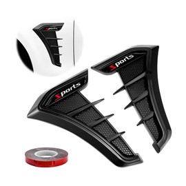 Rdxcv 2 PCS Car Side Vent Trim, Sporty Auto Front Fender Air Wing Decorative Spoiler, Waterproof Side Marker Air Flow Grille Universal Exterior Decoration for Cars Trucks SUVs (Black)