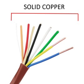 Cableague Thermostat Wire 18/8 18 Gauge 8 Conductor ETL 18-8 25 Feet Brown (18-8 Brown, 25Feet（7.5 Meter）)