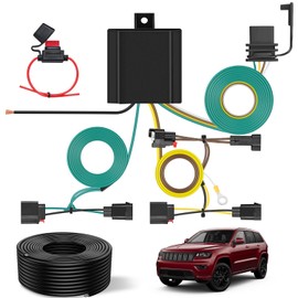 Nilight 4 Pin Trailer Wiring Harness Kit 56426 Vehicle Standard 4 Way Connector Custom for 2014 2015 2016 2017 2018 2019 2020 2021 2022 Jeep Grand Cherokee Grand, Cherokee WK Simple Fit Hitch Harness