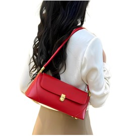 Seizar Women's Handbag, Popular, One-Handle Bag, Horizontal Bag, Handbags for Women, Small, Retro Feel, High Visibility, 3 Colors, red