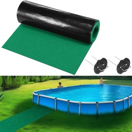 Reallnaive Pools Floor Protector Pathways Above Ground Mat Pool Mat - Absorb Water Pools Ground Walkways- Pool Spa Floor Mat Pad for Above Ground Pools, Spas, Hot Tubs(Green,10ftx16inch)
