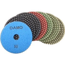 4" Extra Thick Wet Diamond Polishing Pads Set of 7 PCS for Granite/Marble/Concrete