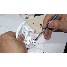 Miniature Dollhouse Rocking Horse, White and Pink, 1:12 Scale, 3 Inch High