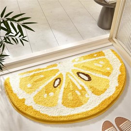 Ankah Fruit Bath Mats Cute Bathroom Rugs, Particularly Absorbent, Very Soft, and Dry Fast That fits in The Kid's Room, Bathroom or Other Room, 17.7" x 31.5", Lemon