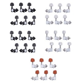 6 Pieces Guitar Sealed Tuning Pegs 3 Left 3 Right Acoustic String Tuners Keys Guitar Tuning Knob for Acoustic Guitar Electric Guitar Ukulele (Chrome Red Onyx)