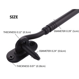 Heavy Duty Solid Barn Door Lock - 6" Sliding Door Hook and Eye Latch, Black