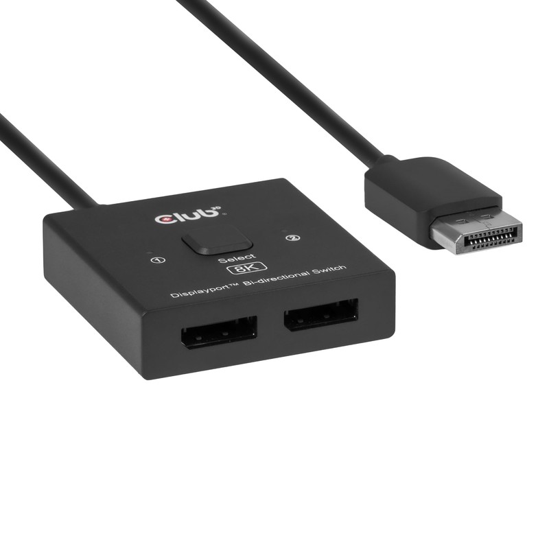 Club 3D DisplayPort Bi-Directional Switch, 8K60Hz / 4K120Hz, 2 Inputs,