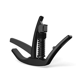 D’Addario Guitar Capo – NS Artist - For 6-String Electric and Acoustic Guitars - Single Hand Use – Integrated Pick Holder -Black