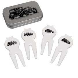 Azeeda 'Vintage Classic Car' Golf Divot Tool/Repair Fork Gift Set (GO00062540)