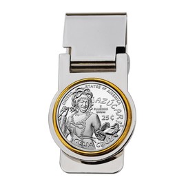 US 2024 Women Quarter BU Uncirculated Coin Hinged Silver Money Clip - Celia Cruz – Cuban-American Singer, Cultural Icon, and One of the Most Popular Latin Artists of the 20th Century