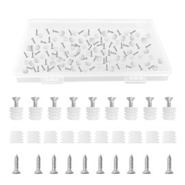 UFURMATE Hinge Dowel Inserts, 180 Pack Plastic Hinge Dowel Inserts with Screws White Screw Dowel Plastic Inserts Furniture Plastic Pre-Inserted Nuts with M4*12 Screws for Table Repair Installation