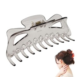 KOEIDO Beauty Hair Claw Clear, XL, Extra Large, Hair Clip, Loose Mega Max, For Those Who Could Not Satisfy With Large Amounts Of Hair, Smoke