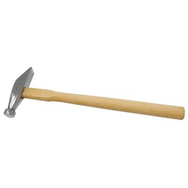 9" Long Flat Face and Cross-Peen Goldsmith's Hammer w/Wooden Handle for Riveting Chisel Metal Forming Jewelry Making Tool