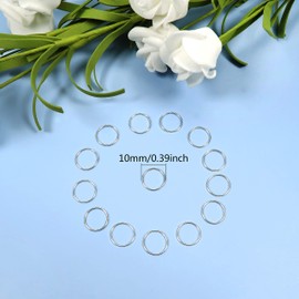 TOAOB 1000pcs Open Jump Rings Silver Tone Jewellery Findings Jewelry Connector Rings 10mm for Jewelry Making