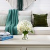 White Artificial Hydrangea Flowers with Glass Vase