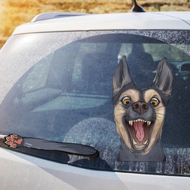 Dog Rear Wiper Sticker, Car Window Wiper Decal, Waterproof, Adorable, Funny Dog Stickers for Car, Motorcycle, Computer, Luggage