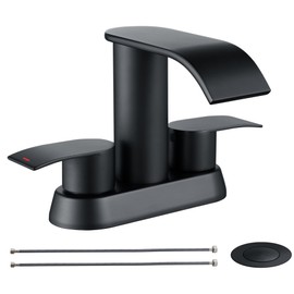 Ultimate Unicorn Bathroom Faucet for Sink Matte Black, 4 Inch Bathroom Sink Faucets for 3 Hole or 2 Hole, Two Handles Waterfall Faucet with Pop up Drain