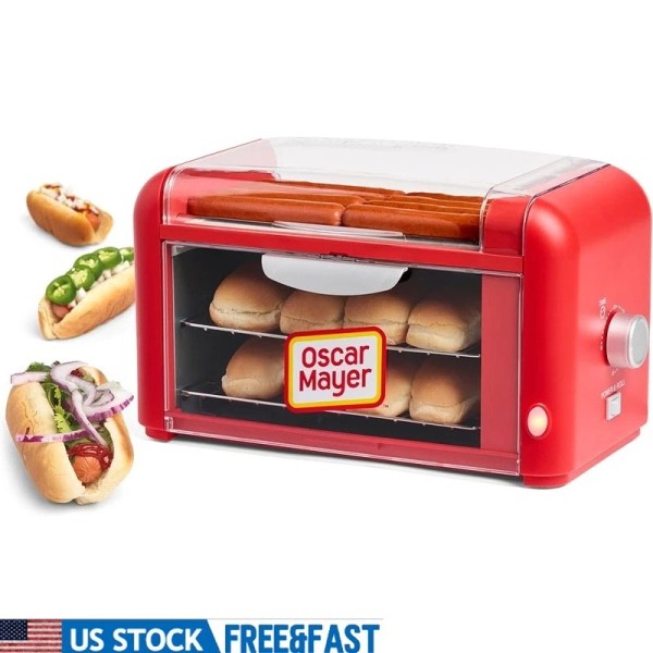 Unbranded Extra Large Hot Dog Roller Bun Toaster Stainless Steel