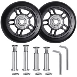 Tobeso-Nuoze Pack of 2 Suitcase Wheels Replacement Wheels 70 x 22 mm Suitcase Wheels Replacement Parts Abrasion-Resistant Rubber Luggage Wheels Replacement Wheels for Suitcases L70