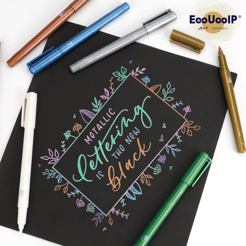 EooUooIP Felt Tip Pens, 15 Pieces, Calligraphy Pen, Sign Brush,