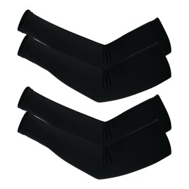 PATIKIL Arm Warmer Compression Sleeve, 4 Pcs Thermal Sleeves Winter Covers for Men & Women Cycling Running Basketball Outdoor Activities Black