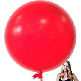 KALOR 36 Inch Giant Red Balloons, 6 Pack Large Round Red Latex Balloons for Anniversary, Birthday, Christmas, Wedding, Baby Shower Party Decorations