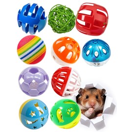 DIYUQISHI 10-Pack Hamster Play Balls, PP Plastic Toys, 1.5–2.2 Inch