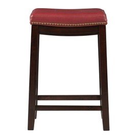 Linon Claridge Red Counter Stool, 26" x 18" x 12.75"