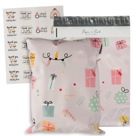 10 x 13” Holiday Poly Mailers 3.15mil thick. Boutique small business shipping bags - Cute Christmas Holiday unpadded bags (100)