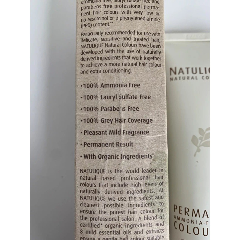 NATULIQUE Ammonia FREE Permanent Hair Color 7-8 Man Light Natural