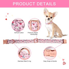 Unique style paws Dog Collar Metal Buckle Collar for Valentine's Day Gift Rainbow Unicorn for Small Medium Large Boys Girls Dogs