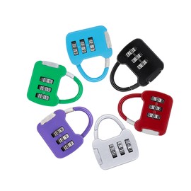 vesaneae 6 Pcs 3 Digit Combination Padlocks, Mini Zinc Alloy Luggage Locks, 6 Color Travel Hanging Locks for Backpack Travel Suitcase Locker Toolbox Door Cabinet Drawer