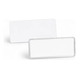 100 Bases Para Gafete Re-utilizable Con Mica Protectora                                                                                               