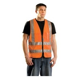 Occunomix LUX-SSFS-O2X Premium Solid Dual Stripe Surveyor Safety Vests, Size 2X, Orange