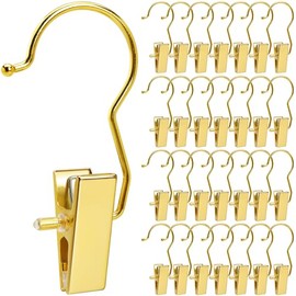 Amber Home Amber Home 24 Pack Gold Boot Clips for Closet, Gold Boot Hangers with Hooks, Laundry Hooks, Clothes Pins, Portable Home Travel Hangers for Hat, Towels, Bras, Socks