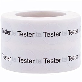 White Tester Stickers, 1/2 Inch Round, 1000 Labels on a Roll