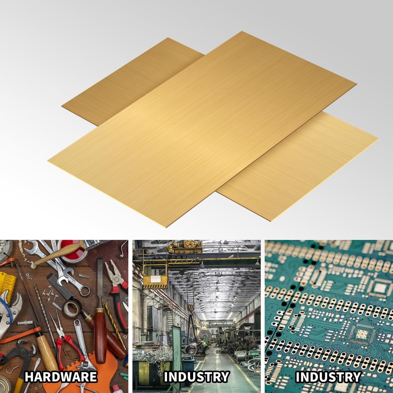 Axigundaone 2 Pcs Brass Sheet for Crafts, 14 Gauge(1.5 mm)