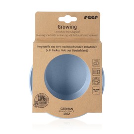 reer Growing Learning Bowl with Suction Cup, Sustainable Tableware for Children, Perfect Hold on Any Table Thanks to Large Suction Cup, Complementary Food, Blue