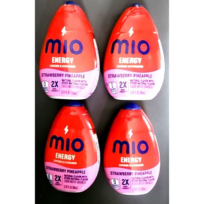 MIO 4 HUGE 2X=8reg Mio Energy Strawberry Pineapple CAFFEINE Liquid