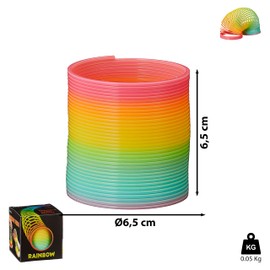 Cepewa 1 x Rainbow Spiral Spring Diameter Approx. 70 mm Height Approx. 65 mm Rainbow Colours Plastic