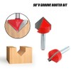 Saipor 7pcs 1/4-Inch Shank 90 Degree V Groove Router Bit