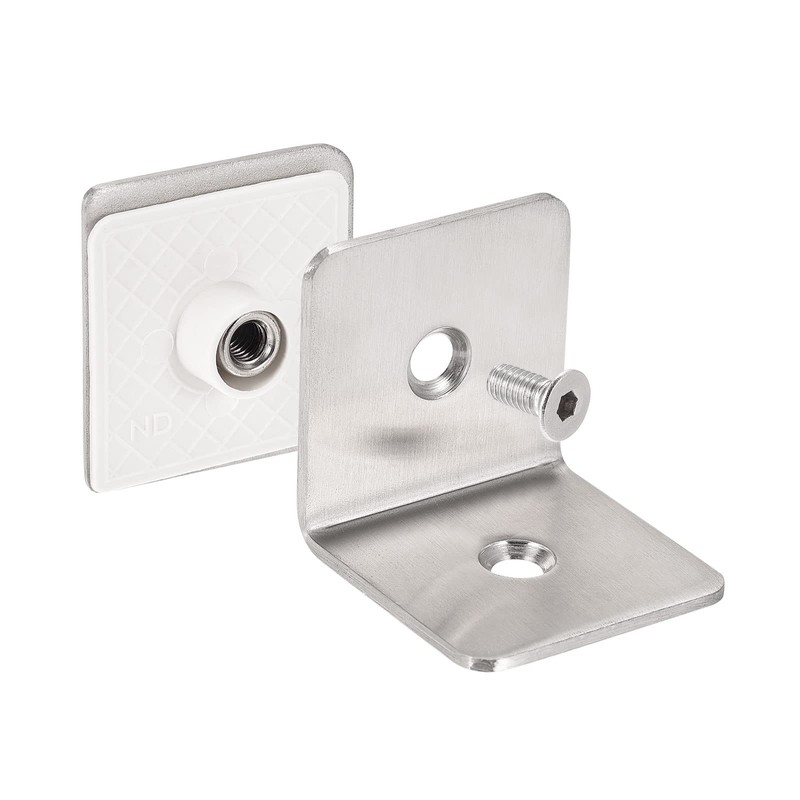 sourcing map Stainless Steel 90 Degree Glass Clamp, 2pcs for