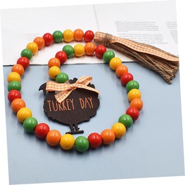 jojofuny Holiday Bead Garland Turkey Tag and Tassel Decorative Beaded Garland for Thanksgiving Versatile Festival Wall Decor for and Party Decorations