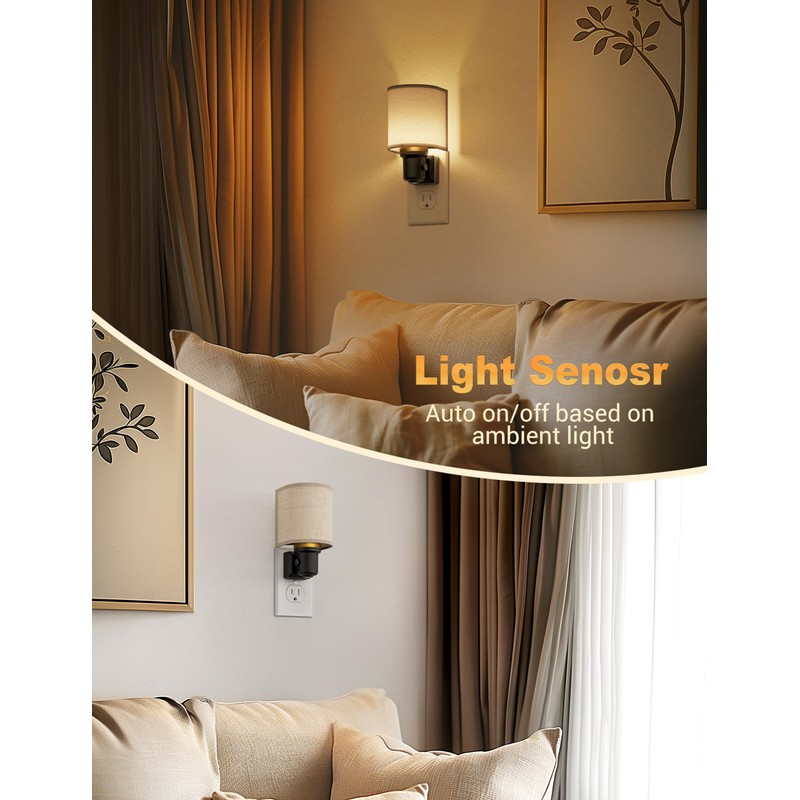 JandCase Night Lights Plug into Wall, LED Night Light Dimmable,