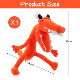 Rainbow Monster Orange Plush Toy, Horror Game, Cuddly Toy, Plush Toy, Rainbow Plush Doll, Gift for Children, Adults
